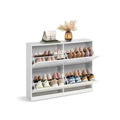 Skåp för skor, 24x105,5x82,7 cm, vit