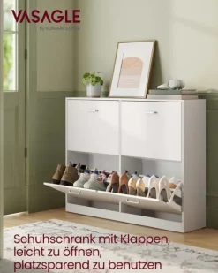 Skåp för skor, 24x105,5x82,7 cm, vit