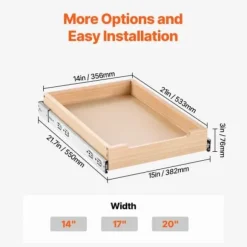 Skåpsorganisatör, Utdragbar trälåda, 35,6x53,3 cm, Förvaring