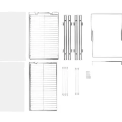 Skåpsorganisatör, 2-vånings utdragbar låda, 39,4x57,2x45,7 cm, Silver, Stål