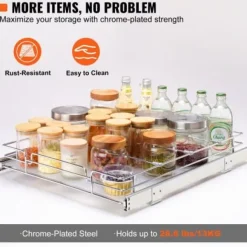 Skåpsorganisatör, 39,4x53,3x8,9 cm, Silver, Förvaring i stål