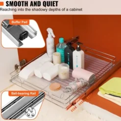 Skåpsorganisatör, 39,4x53,3x8,9 cm, Silver, Förvaring i stål