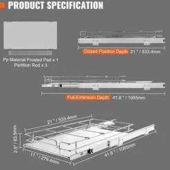 Skåpsorganisatör, 34x56,3x18,5 cm, Silver, Förvaring i stål