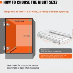Skåpsorganisatör, 34x56,3x18,5 cm, Silver, Förvaring i stål