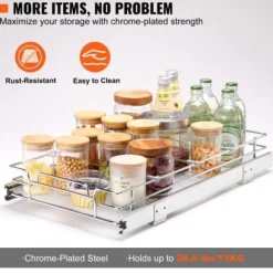 Skåpsorganisatör, 34x56,3x18,5 cm, Silver, Förvaring i stål