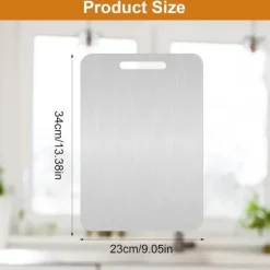 Skärbräda - dubbelsidig i Rostfritt Stål och Titan, 34x23 cm, BPA-Fri för Kök