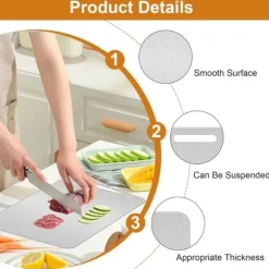 Skärbräda - dubbelsidig i Rostfritt Stål och Titan, 34x23 cm, BPA-Fri för Kök