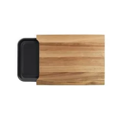 Skärbräda - LIVOO - MES155 - FSC akaciaträ - 36,5 x 27,5 cm - Avtagbar droppbricka