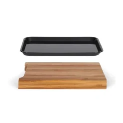 Skärbräda - LIVOO - MES155 - FSC akaciaträ - 36,5 x 27,5 cm - Avtagbar droppbricka