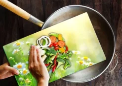 SKÄRBRÄDA I GLAS 52x30 BLOMMOR