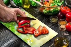 SKÄRBRÄDA I GLAS 52x30 BLOMMOR