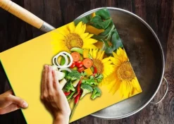 SKÄRBRÄDA I GLAS 52x40 BLOMMOR