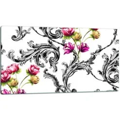 SKÄRBRÄDA I GLAS 52x30 BLOMMOR