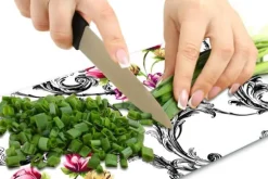 SKÄRBRÄDA I GLAS 52x30 BLOMMOR