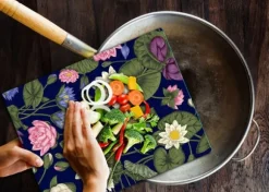 SKÄRBRÄDA I GLAS 52x40 BLOMMOR