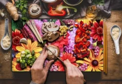 SKÄRBRÄDA I GLAS 52x30 BLOMMOR