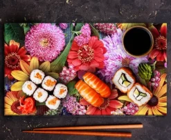 SKÄRBRÄDA I GLAS 52x30 BLOMMOR