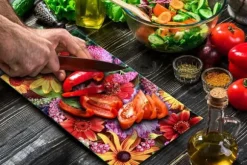 SKÄRBRÄDA I GLAS 52x30 BLOMMOR