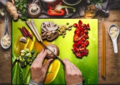 SKÄRBRÄDA I GLAS 52x40 BLOMMOR