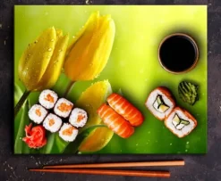 SKÄRBRÄDA I GLAS 52x40 BLOMMOR