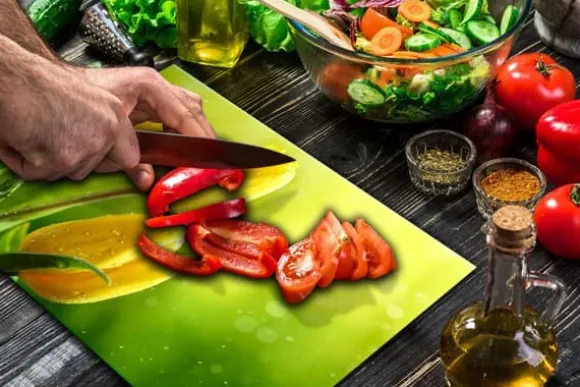 SKÄRBRÄDA I GLAS 52x40 BLOMMOR