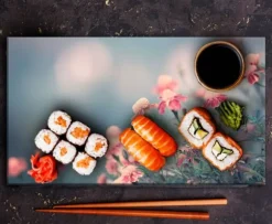 SKÄRBRÄDA I GLAS 52x30 BLOMMOR