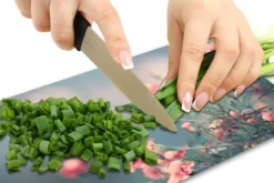 SKÄRBRÄDA I GLAS 52x30 BLOMMOR