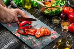 SKÄRBRÄDA I GLAS 52x30 BLOMMOR