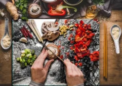 SKÄRBRÄDA I GLAS 52x40 BLOMMOR