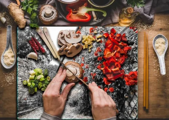 SKÄRBRÄDA I GLAS 52x40 BLOMMOR