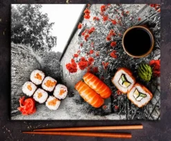 SKÄRBRÄDA I GLAS 52x40 BLOMMOR