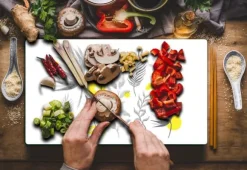 SKÄRBRÄDA I GLAS 52x30 BLOMMOR