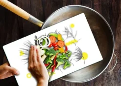 SKÄRBRÄDA I GLAS 52x30 BLOMMOR