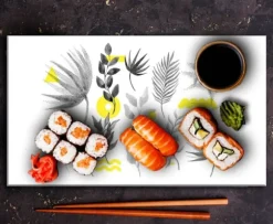 SKÄRBRÄDA I GLAS 52x30 BLOMMOR