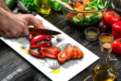 SKÄRBRÄDA I GLAS 52x30 BLOMMOR