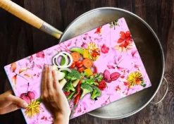 SKÄRBRÄDA I GLAS 52x30 BLOMMOR