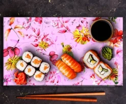 SKÄRBRÄDA I GLAS 52x30 BLOMMOR