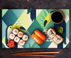 SKÄRBRÄDA I GLAS 52x30 FÅGLAR