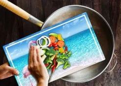 SKÄRBRÄDA I GLAS 52x30 FLAMINGO