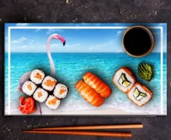 SKÄRBRÄDA I GLAS 52x30 FLAMINGO