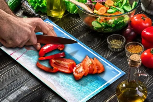 SKÄRBRÄDA I GLAS 52x30 FLAMINGO