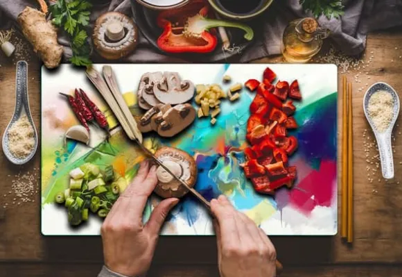 SKÄRBRÄDA I GLAS 52X30 FÄRGAD