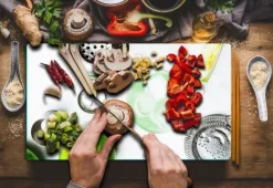 SKÄRBRÄDA I GLAS 52x30 FRUKT