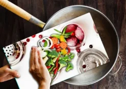 SKÄRBRÄDA I GLAS 52x30 FRUKT