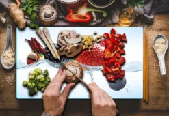 SKÄRBRÄDA I GLAS 52x30 FRUKT