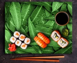 SKÄRBRÄDA I GLAS 52x40 GRÖN