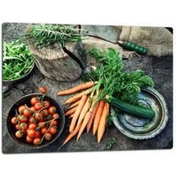 SKÄRBRÄDA I GLAS 52x40 GRÖNSAKER