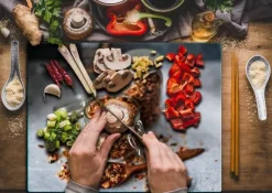 SKÄRBRÄDA I GLAS 52x40 KRYDDOR