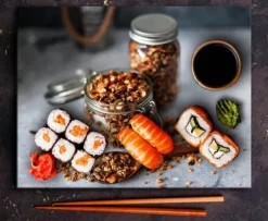 SKÄRBRÄDA I GLAS 52x40 KRYDDOR