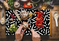 SKÄRBRÄDA I GLAS 52x30 MÖNSTER